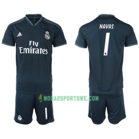 Koszulka Real Madryt NAVAS 1 Dziecięcy Wyjazdowe Stroje Piłkarskie 2018/19 Krótki Rękaw